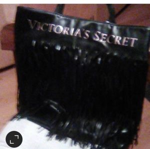Victoria's Secret black tote with fringe